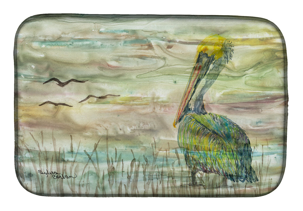 Pelican Sunset Dish Drying Mat Absorbent Dish Drying Mat Pad for Kitchen Counter Dish Drainer Mat for Countertop, 14 x 21", Multicolor
