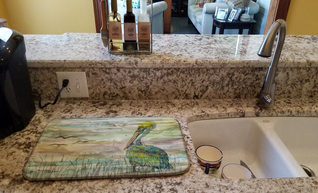 Pelican Sunset Dish Drying Mat Absorbent Dish Drying Mat Pad for Kitchen Counter Dish Drainer Mat for Countertop, 14 x 21", Multicolor