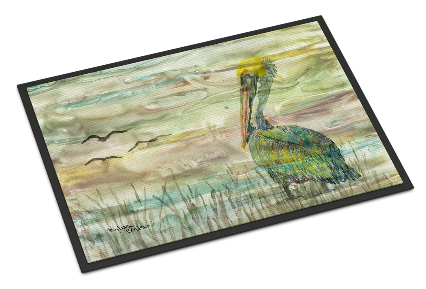 Pelican Sunset Doormat Indoor Outdoor 18H X 27W Front Door Mat Rugs for Entryway, Non Slip Washable