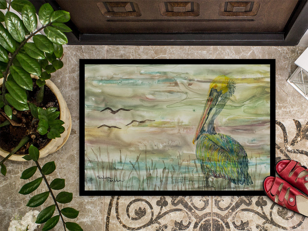 Pelican Sunset Doormat Indoor Outdoor 18H X 27W Front Door Mat Rugs for Entryway, Non Slip Washable