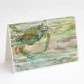 Blue Crab Sunset Greeting Cards Pack of 8 Blank Cards with Envelopes Whimsical A7 Size 5x7
