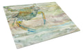 Blue Crab Sunset Cutting Board Tempered Glass Kitchen Cutting Surface, Heat Resistant Chopping, Non-Slip Feet, Food Prep & Serving