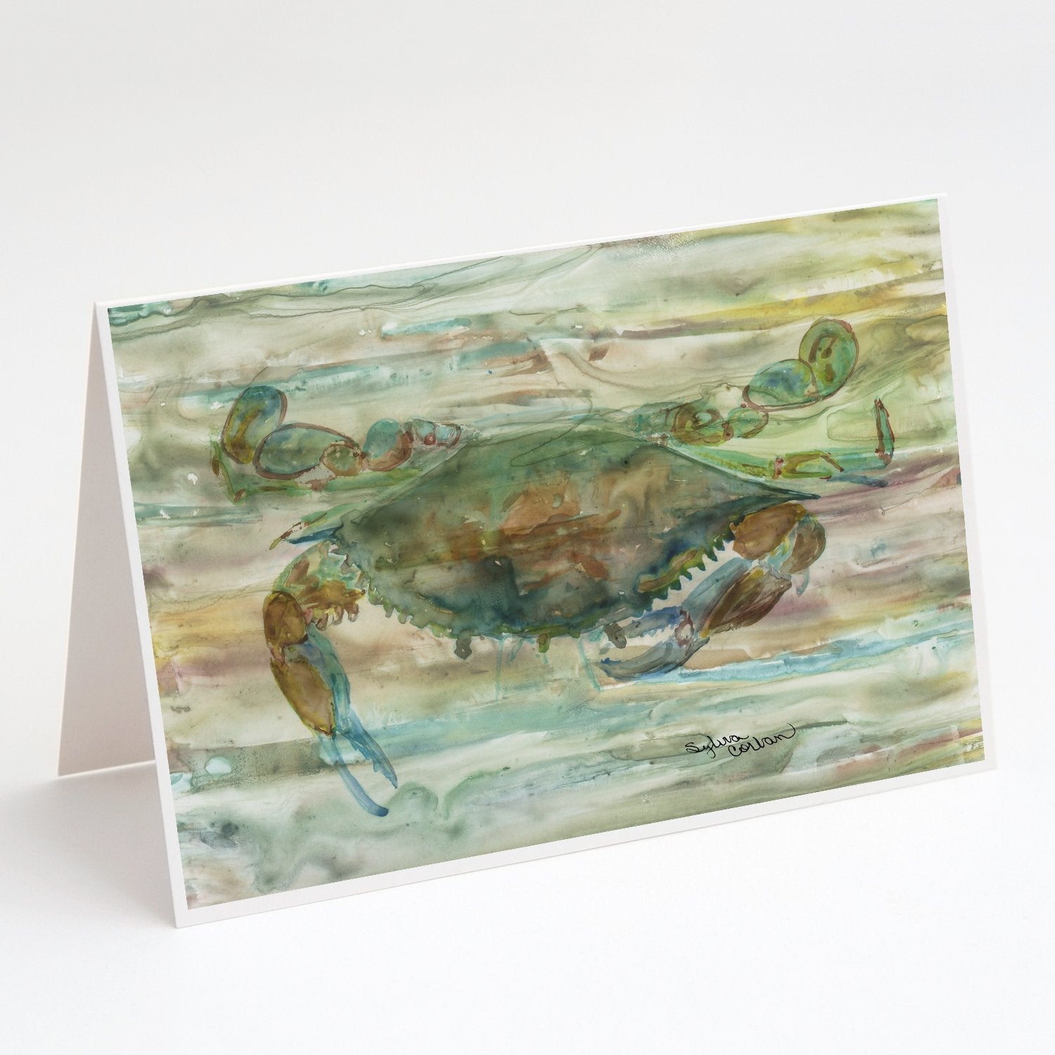 Crab a leg up Sunset Greeting Cards Pack of 8 Blank Cards with Envelopes Whimsical A7 Size 5x7