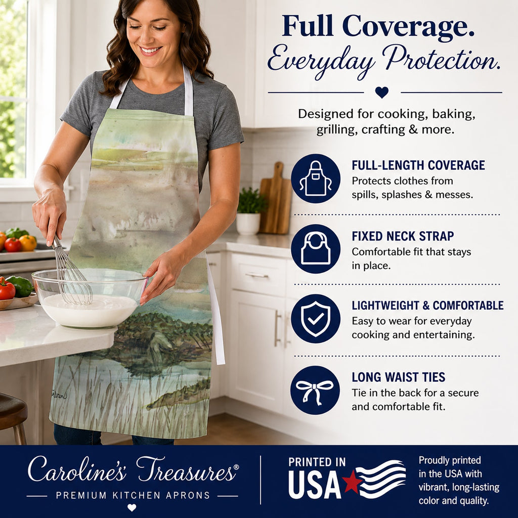 Alligator Sunset Apron Cooking Kitchen Server Baking Crafts Gardening for Adult Women Men, Unisex, Large, Multicolor
