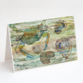 Crab, Shrimp and Oyster Sunset Greeting Cards Pack of 8 Blank Cards with Envelopes Whimsical A7 Size 5x7