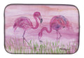 Flamingos Dish Drying Mat Absorbent Dish Drying Mat Pad for Kitchen Counter Dish Drainer Mat for Countertop, 14 x 21", Multicolor