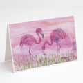Flamingos Greeting Cards Pack of 8 Blank Cards with Envelopes Whimsical A7 Size 5x7