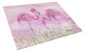 Flamingos Cutting Board Tempered Glass Kitchen Cutting Surface, Heat Resistant Chopping, Non-Slip Feet, Food Prep & Serving