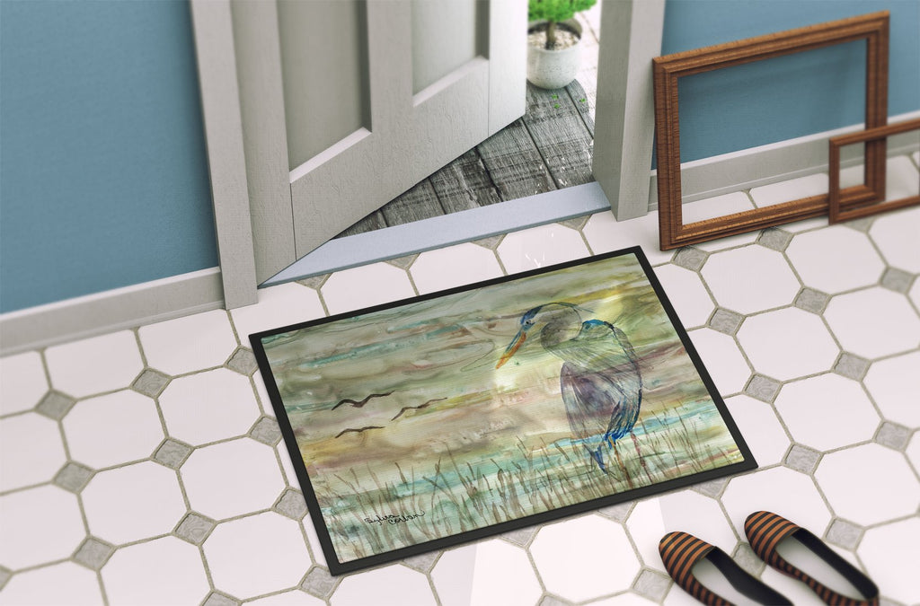 Blue Heron Sunset Doormat Indoor Outdoor 24H X 36W Front Door Mat Rugs for Entryway, Non Slip Washable Low Pile,