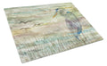 Blue Heron Sunset Cutting Board Tempered Glass Kitchen Cutting Surface, Heat Resistant Chopping, Non-Slip Feet, Food Prep & Serving