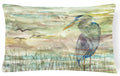 Blue Heron Sunset Decorative Throw Pillow 12x16 Indoor Outdoor Accent Cushion, Fabric Cover with Insert for Sofa, Bed, Porch & Living Room