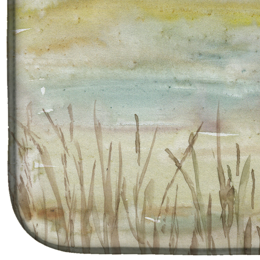 Blue Heron Yellow Sky Dish Drying Mat Absorbent Dish Drying Mat Pad for Kitchen Counter Dish Drainer Mat for Countertop, 14 x 21", Multicolor