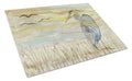 Blue Heron Yellow Sky Cutting Board Tempered Glass Kitchen Cutting Surface, Heat Resistant Chopping, Non-Slip Feet, Food Prep & Serving