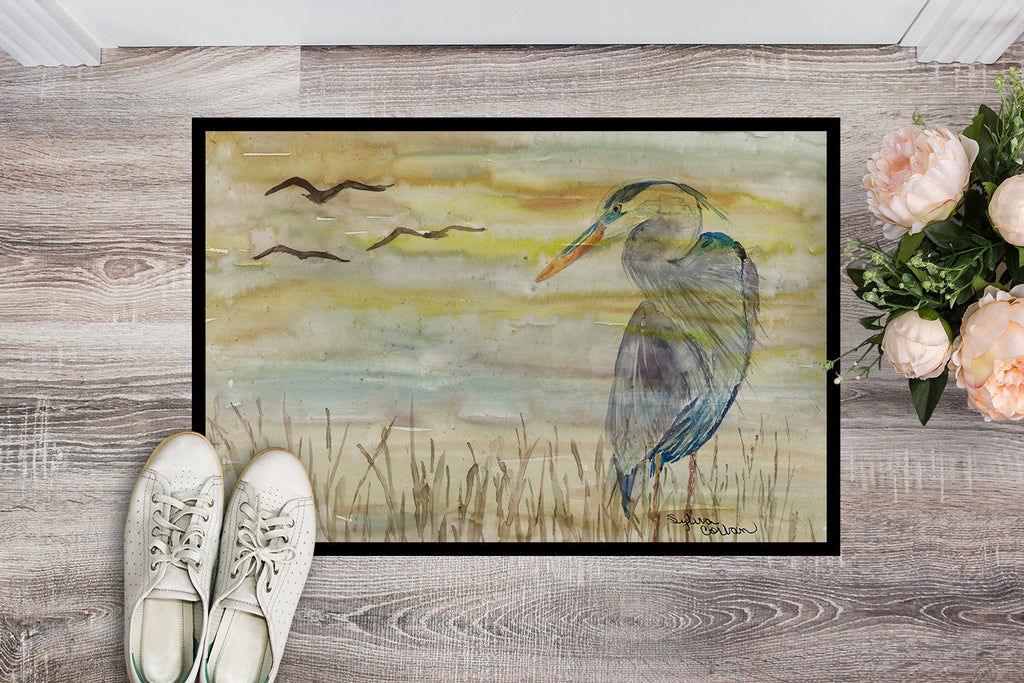 Blue Heron Yellow Sky Doormat Indoor Outdoor 18H X 27W Front Door Mat Rugs for Entryway, Non Slip Washable