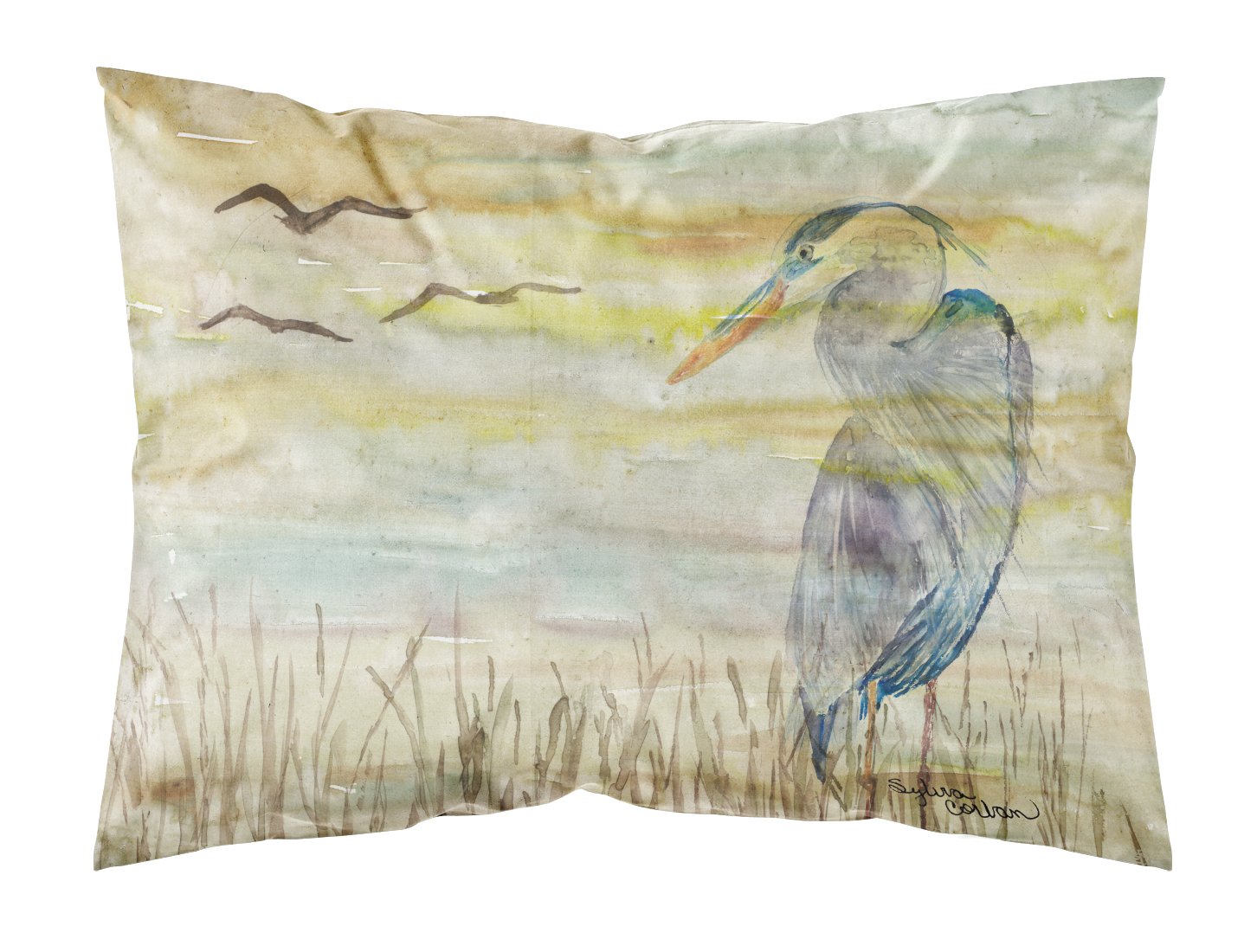Blue Heron Yellow Sky Standard Pillowcase Lightweight Super Soft Easy Care Decorative Artwork Pillowcase, Standard