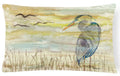 Blue Heron Yellow Sky Decorative Throw Pillow 12x16 Indoor Outdoor Accent Cushion, Fabric Cover with Insert for Sofa, Bed, Porch & Living Room
