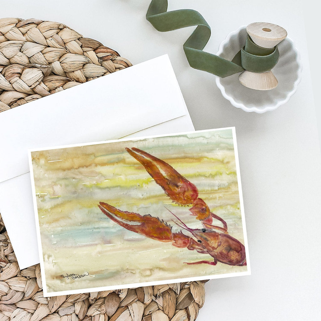 Crawfish Yellow Sky Greeting Cards Pack of 8 Blank Cards with Envelopes Whimsical A7 Size 5x7