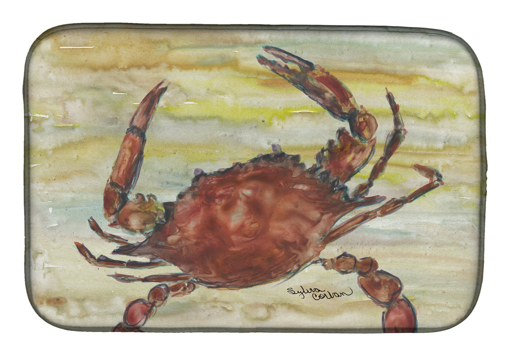Cooked Crab Yellow Sky Dish Drying Mat Absorbent Dish Drying Mat Pad for Kitchen Counter Dish Drainer Mat for Countertop, 14 x 21", Multicolor