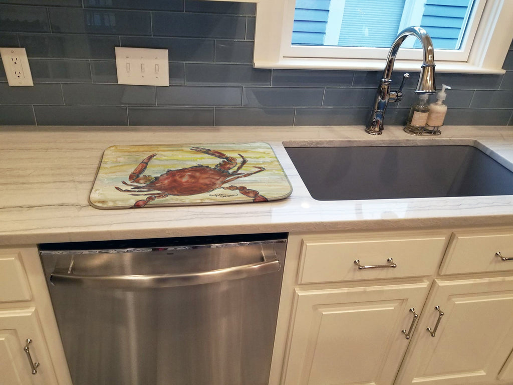 Cooked Crab Yellow Sky Dish Drying Mat Absorbent Dish Drying Mat Pad for Kitchen Counter Dish Drainer Mat for Countertop, 14 x 21", Multicolor