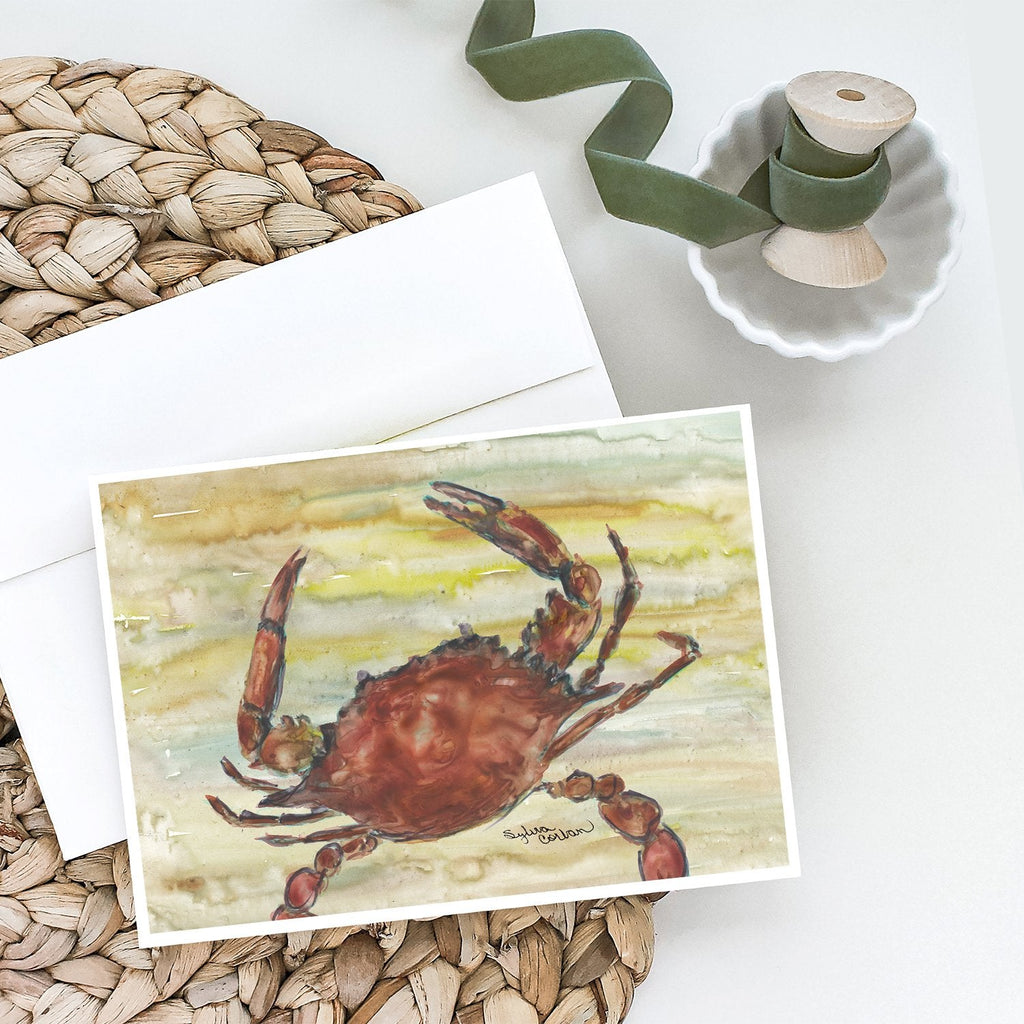 Cooked Crab Yellow Sky Greeting Cards Pack of 8 Blank Cards with Envelopes Whimsical A7 Size 5x7