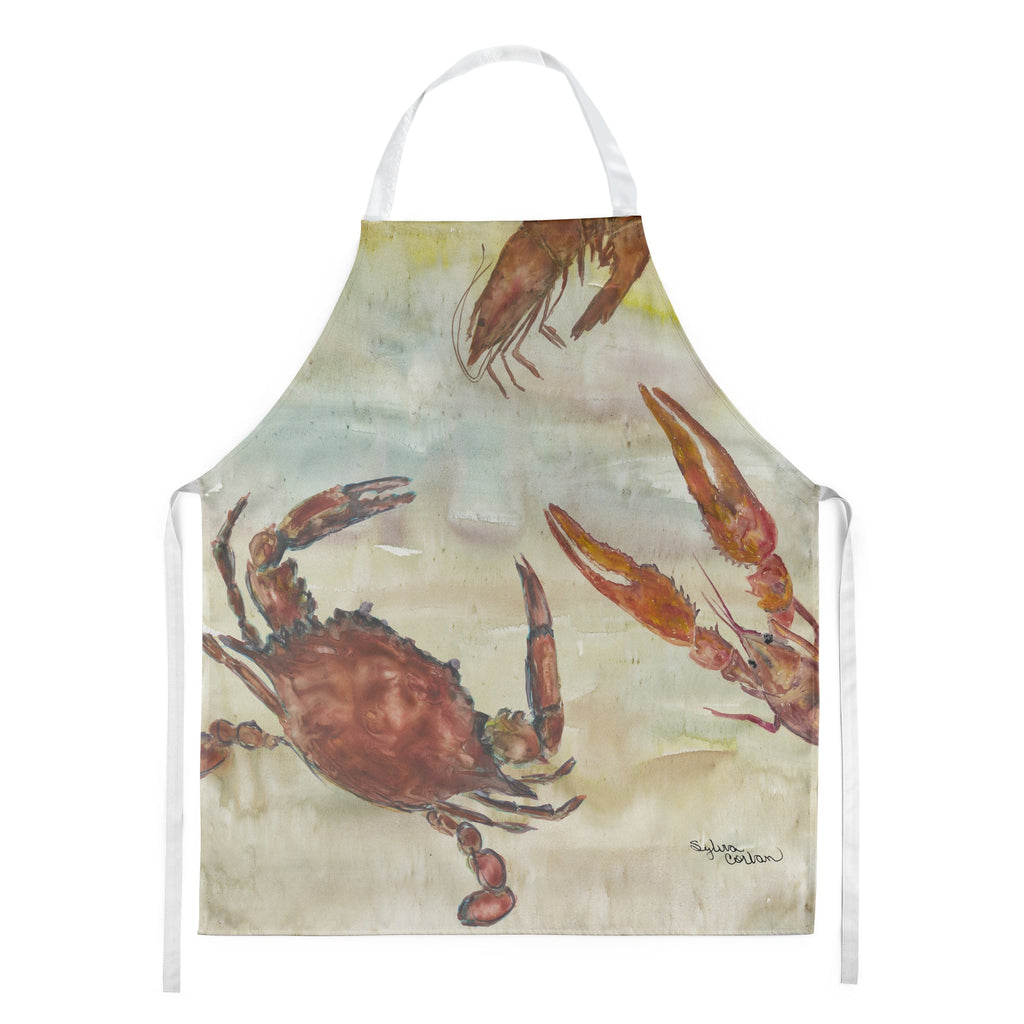 Crab, Shrimp, Oyster Yellow Sky Apron Cooking Kitchen Server Baking Crafts Gardening for Adult Women Men, Unisex, Large, Multicolor