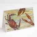 Crab, Shrimp, Oyster Yellow Sky Greeting Cards Pack of 8 Blank Cards with Envelopes Whimsical A7 Size 5x7