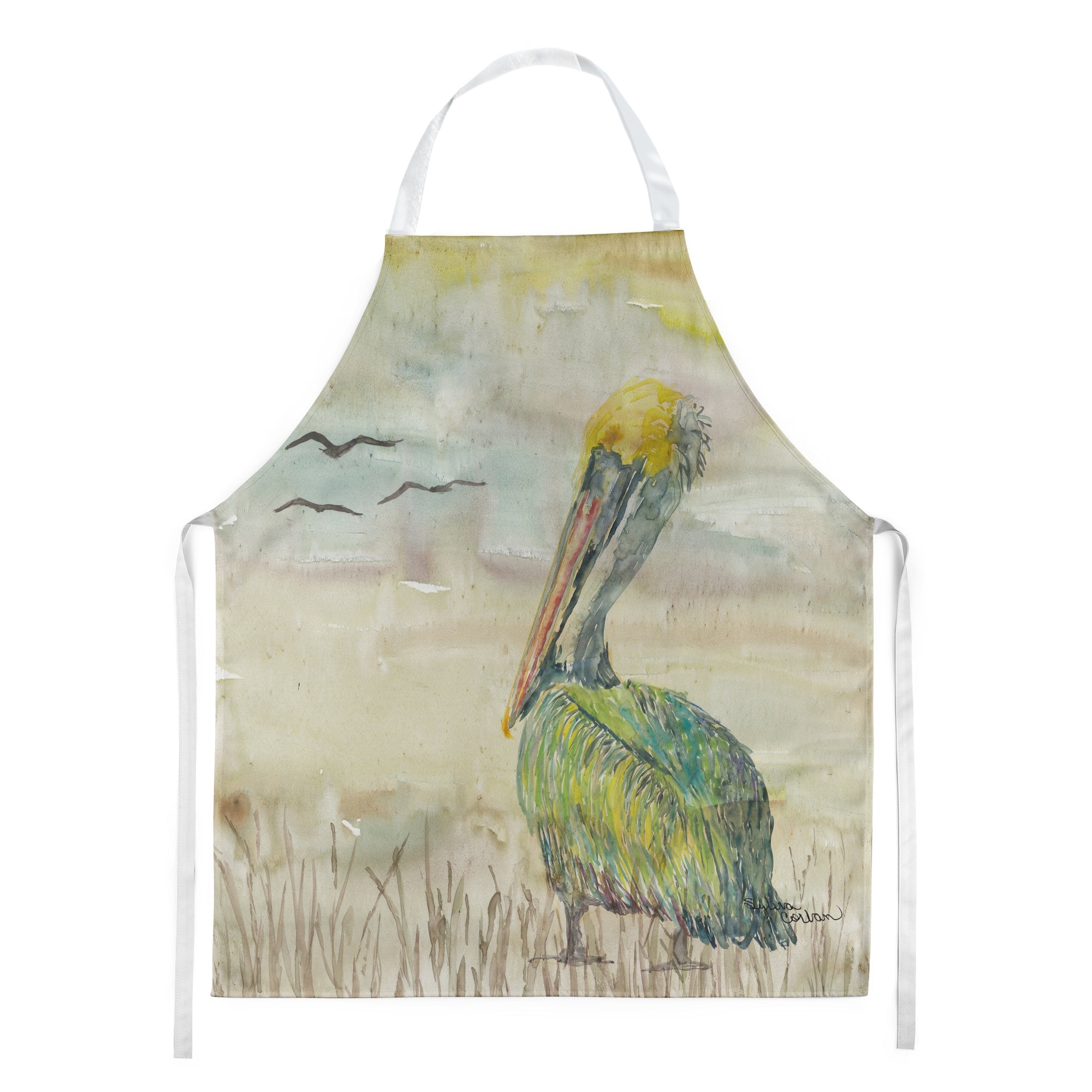 Pelican Yellow Sky Apron Cooking Kitchen Server Baking Crafts Gardening for Adult Women Men, Unisex, Large, Multicolor