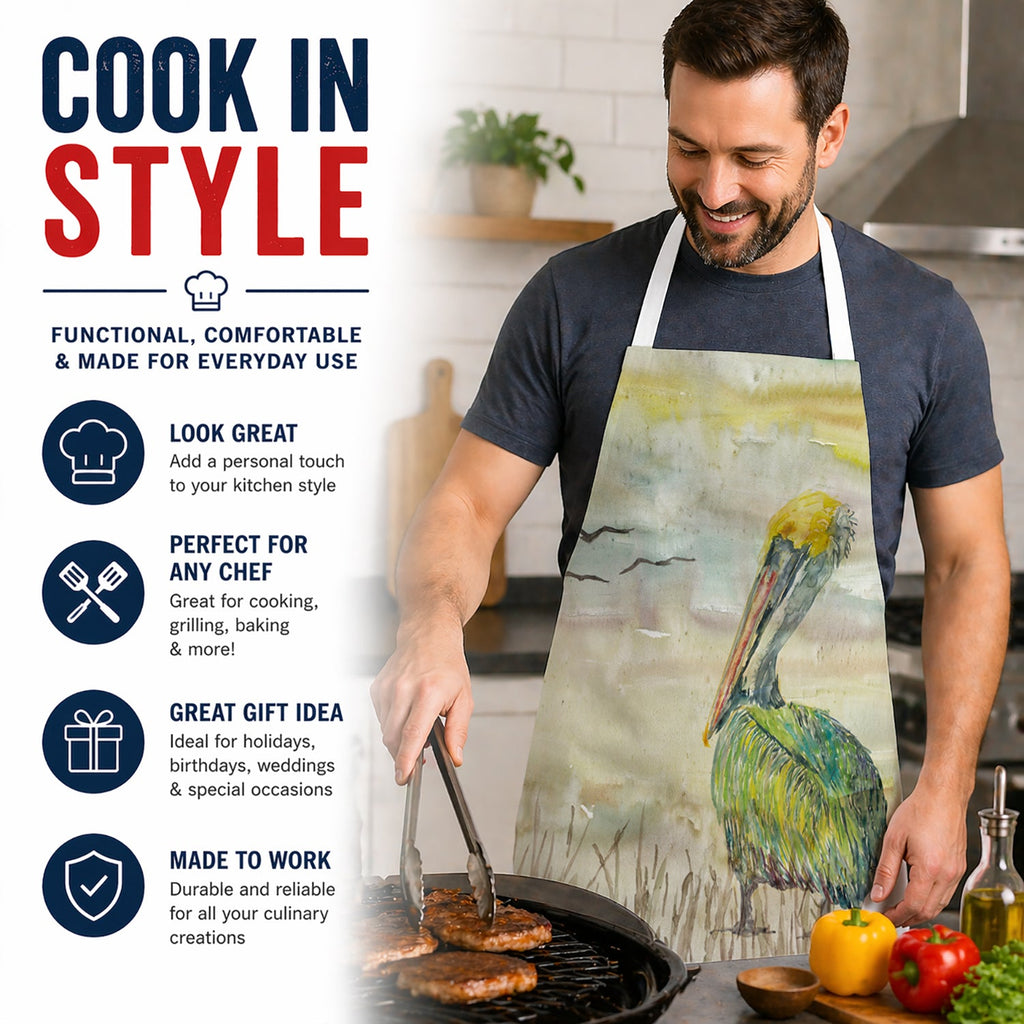 Pelican Yellow Sky Apron Cooking Kitchen Server Baking Crafts Gardening for Adult Women Men, Unisex, Large, Multicolor