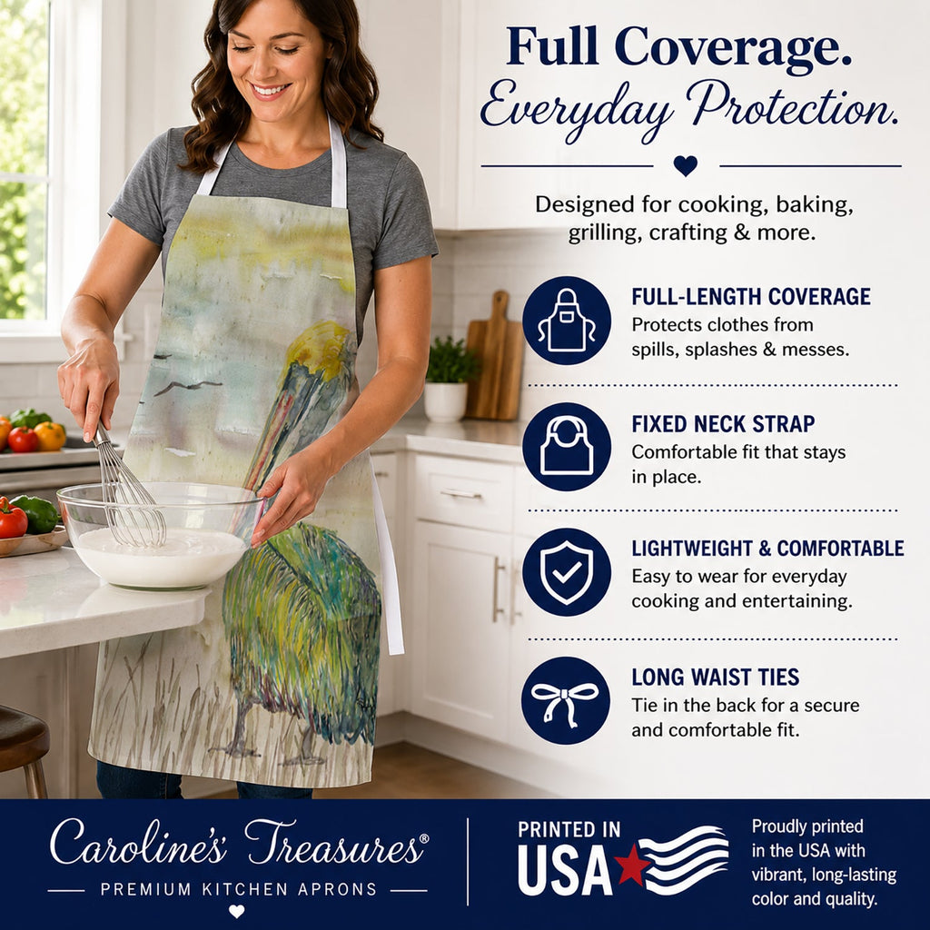 Pelican Yellow Sky Apron Cooking Kitchen Server Baking Crafts Gardening for Adult Women Men, Unisex, Large, Multicolor