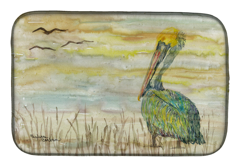 Pelican Yellow Sky Dish Drying Mat Absorbent Dish Drying Mat Pad for Kitchen Counter Dish Drainer Mat for Countertop, 14 x 21", Multicolor