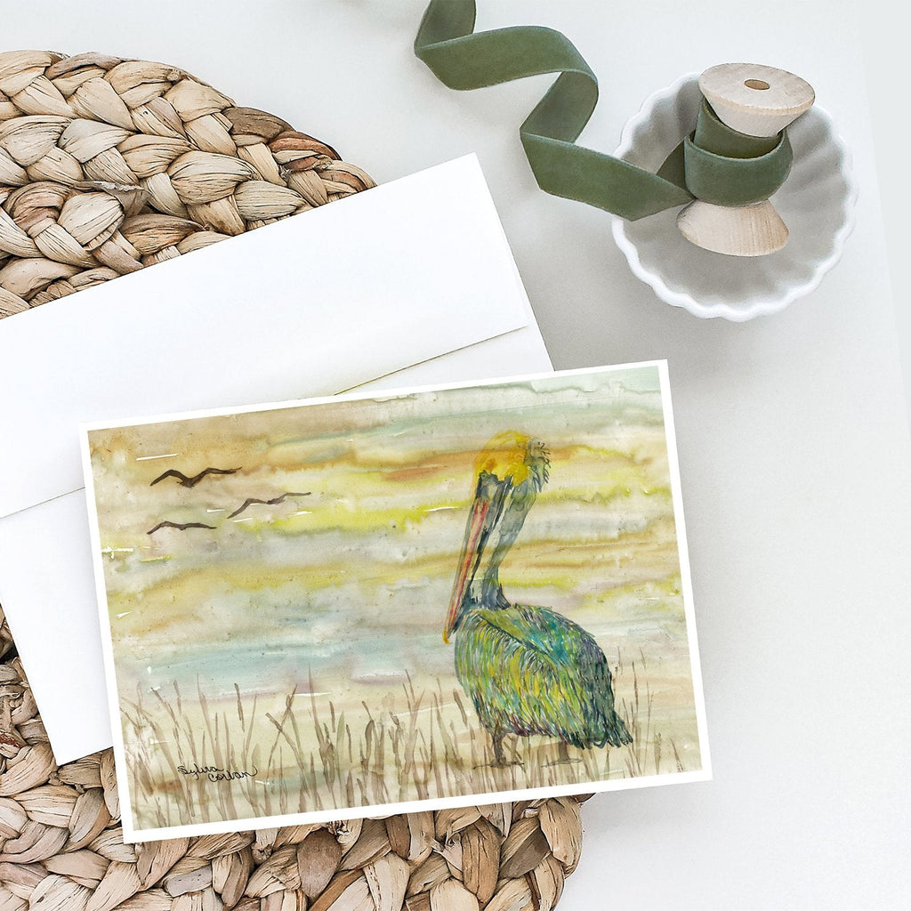 Pelican Yellow Sky Greeting Cards Pack of 8 Blank Cards with Envelopes Whimsical A7 Size 5x7