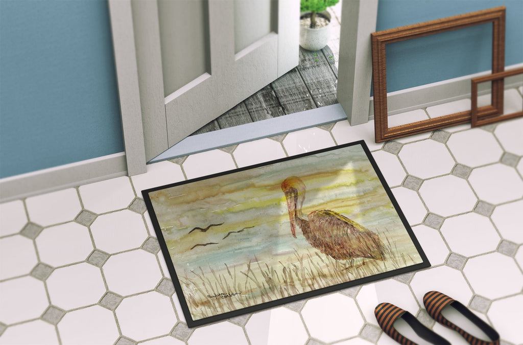 Brown Pelican Yellow Sky Doormat Indoor Outdoor 24H X 36W Front Door Mat Rugs for Entryway, Non Slip Washable Low Pile,