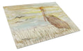 Brown Pelican Yellow Sky Cutting Board Tempered Glass Kitchen Cutting Surface, Heat Resistant Chopping, Non-Slip Feet, Food Prep & Serving