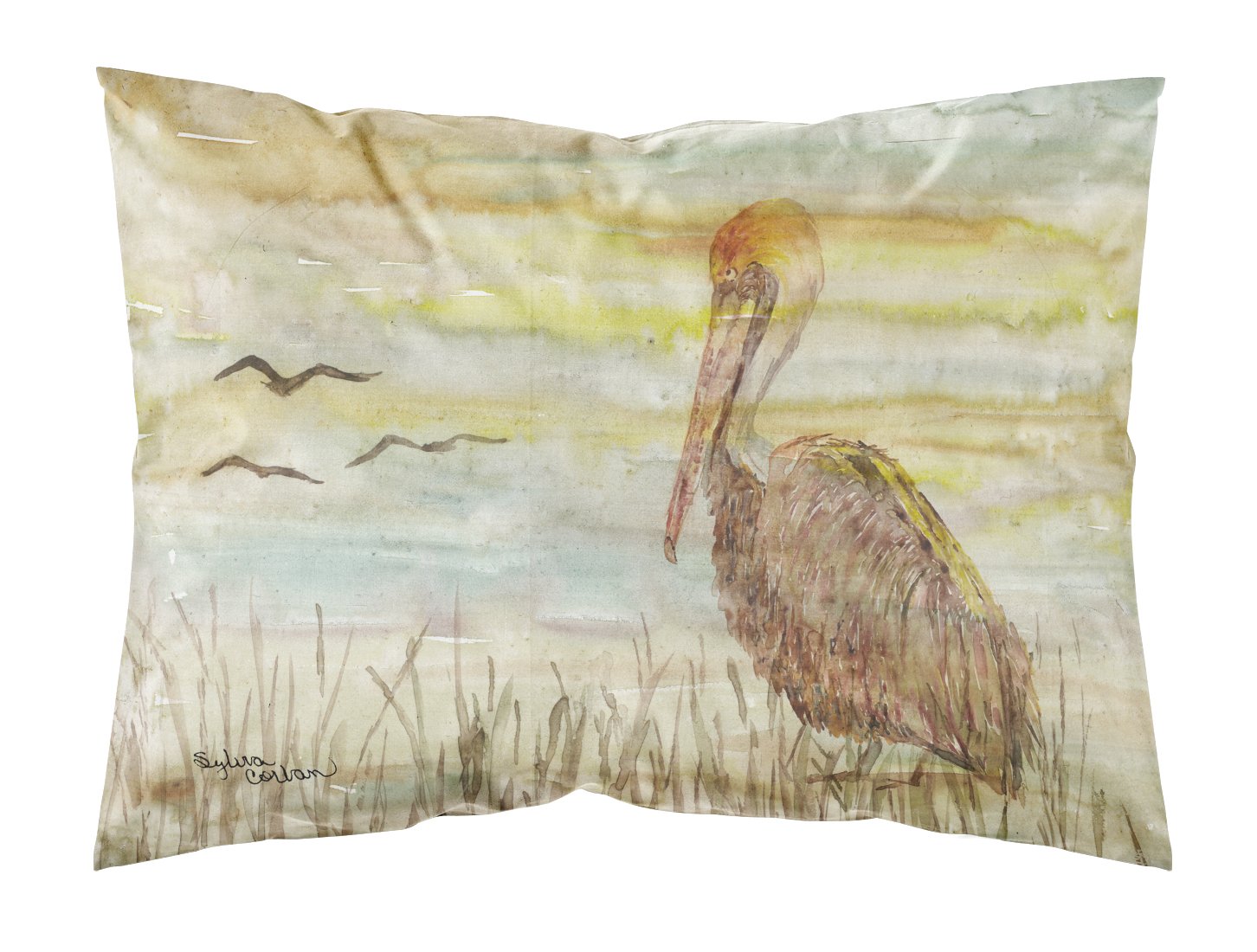 Brown Pelican Yellow Sky Standard Pillowcase Lightweight Super Soft Easy Care Decorative Artwork Pillowcase, Standard