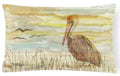 Brown Pelican Yellow Sky Decorative Throw Pillow 12x16 Indoor Outdoor Accent Cushion, Fabric Cover with Insert for Sofa, Bed, Porch & Living Room