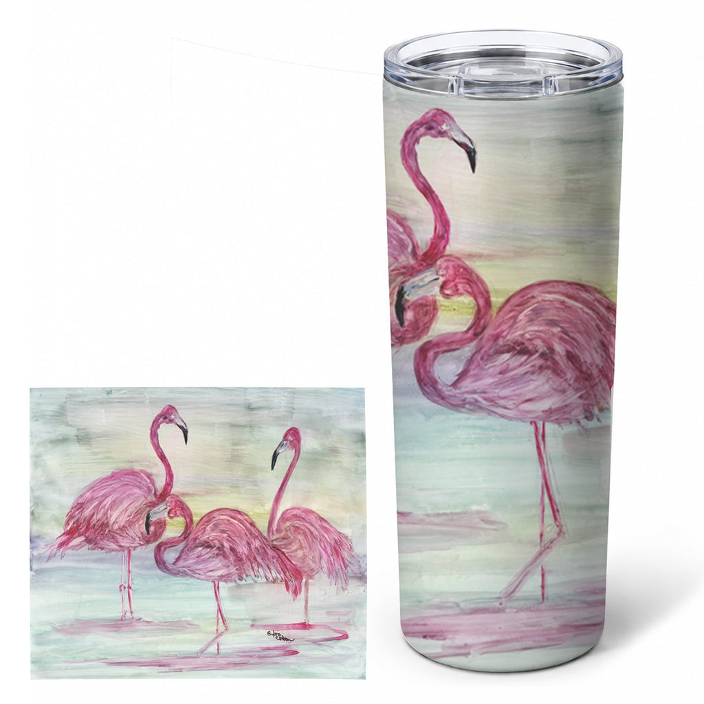 Flamingos Stainless Steel Skinny Tumbler 20 oz Vacuum Double Walled Reusable Insulated Travel Cup