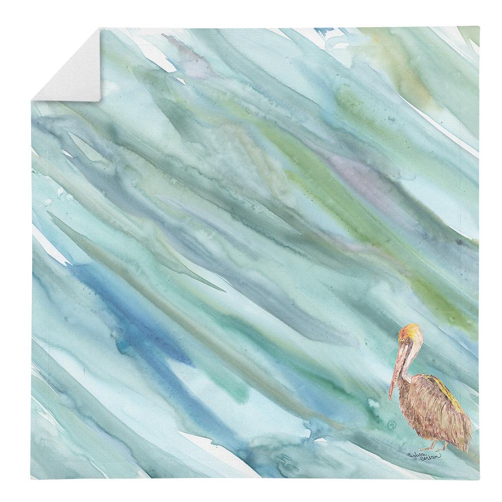 Brown Pelican on Blue Napkin Cloth Washable, Soft, Durable, Table Dinner Napkins Cloth for Hotel, Lunch, Restaurant, Weddings, Parties