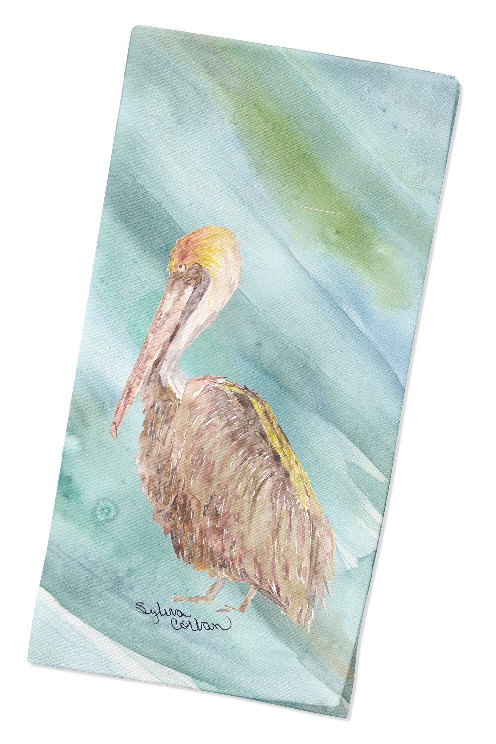Brown Pelican on Blue Napkin Cloth Washable, Soft, Durable, Table Dinner Napkins Cloth for Hotel, Lunch, Restaurant, Weddings, Parties