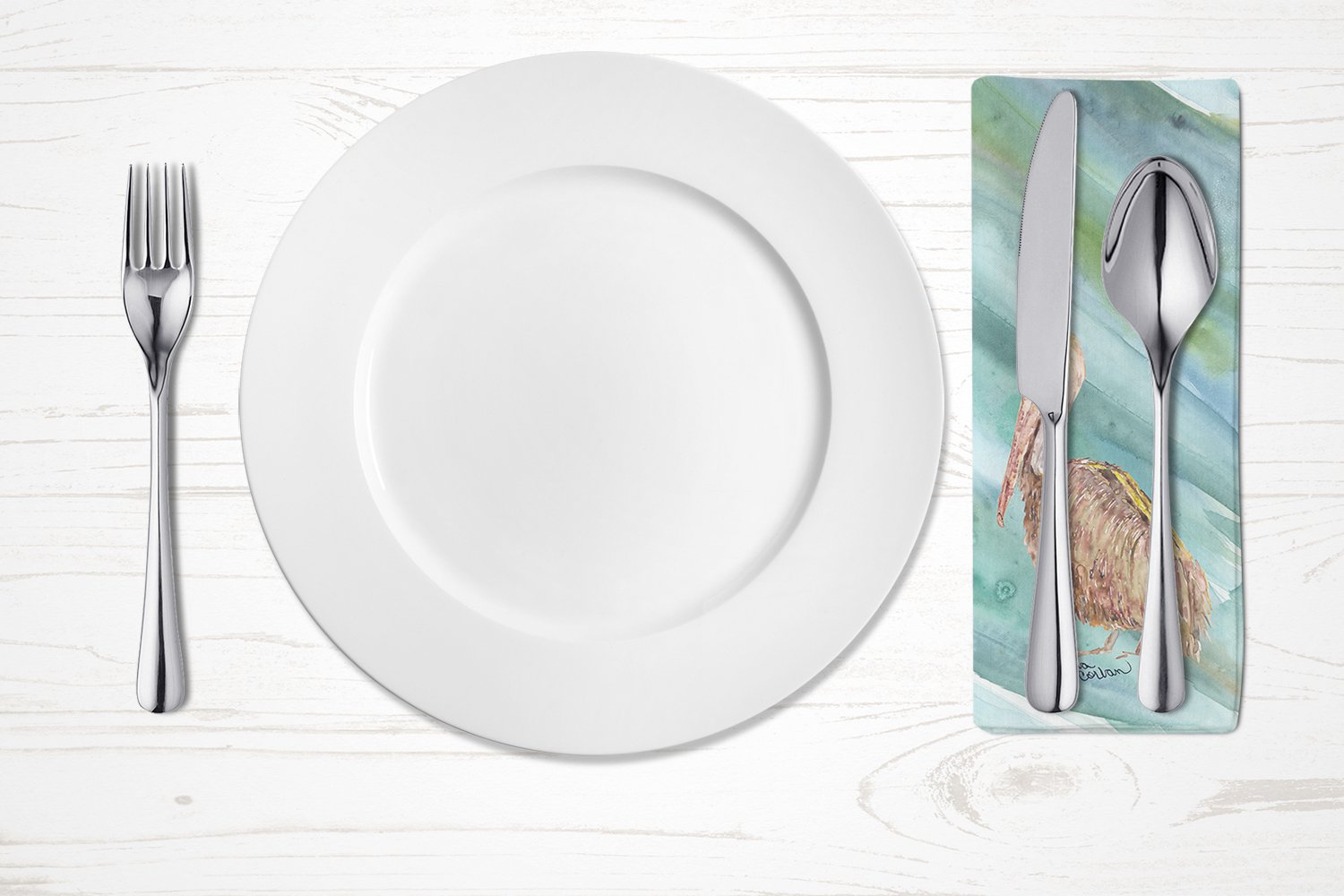 Brown Pelican on Blue Napkin Cloth Washable, Soft, Durable, Table Dinner Napkins Cloth for Hotel, Lunch, Restaurant, Weddings, Parties