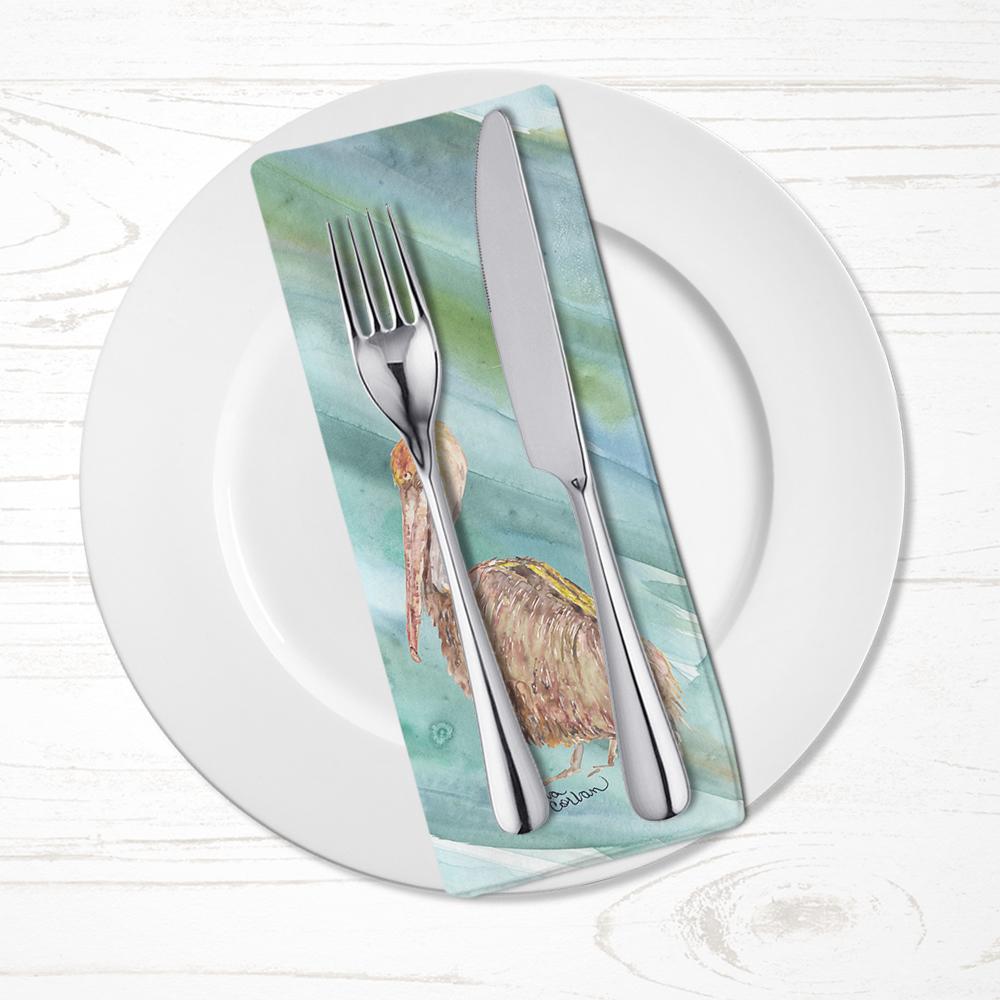 Brown Pelican on Blue Napkin Cloth Washable, Soft, Durable, Table Dinner Napkins Cloth for Hotel, Lunch, Restaurant, Weddings, Parties