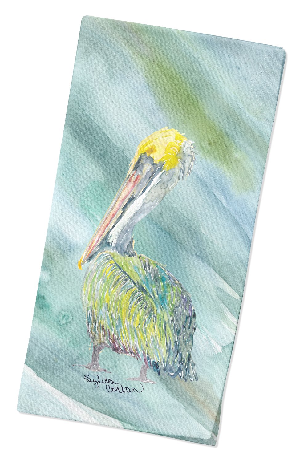Pelican on Blue Napkin Cloth Washable, Soft, Durable, Table Dinner Napkins Cloth for Hotel, Lunch, Restaurant, Weddings, Parties