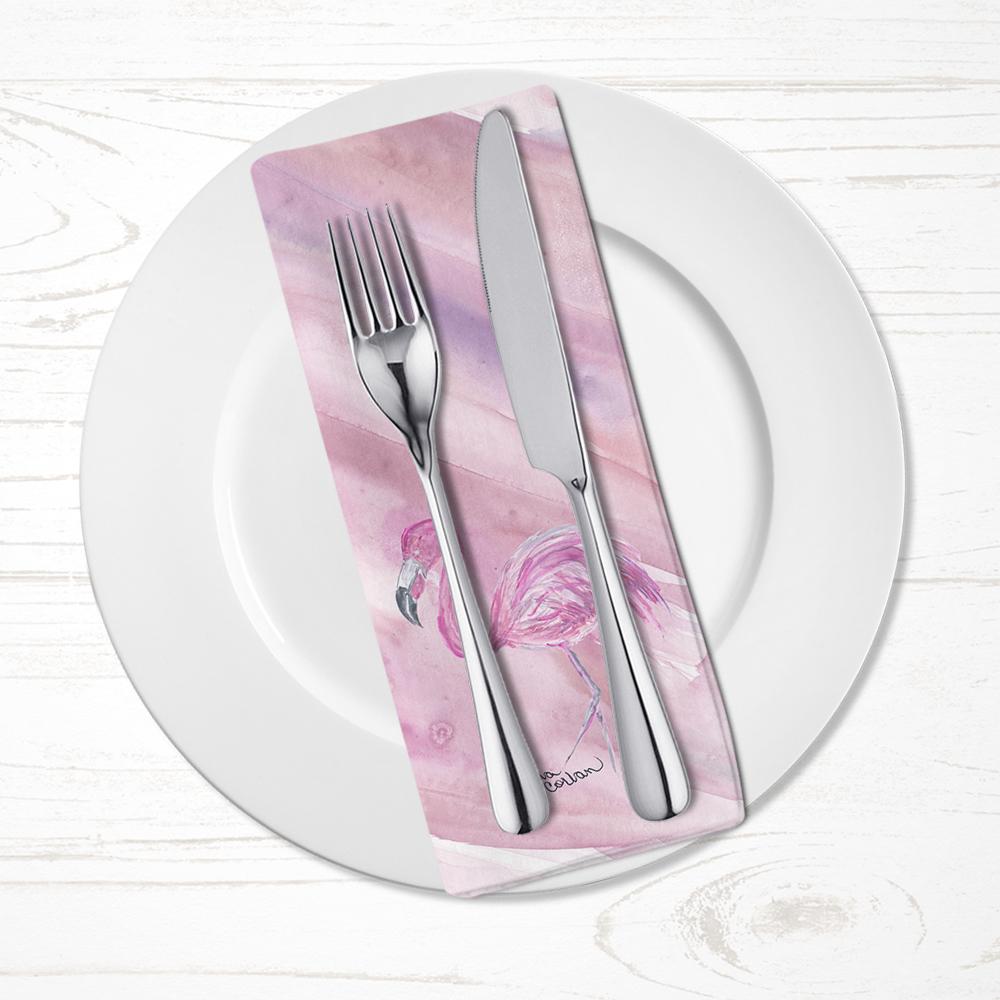 Flamingo #1 on Pink Napkin Cloth Washable, Soft, Durable, Table Dinner Napkins Cloth for Hotel, Lunch, Restaurant, Weddings, Parties