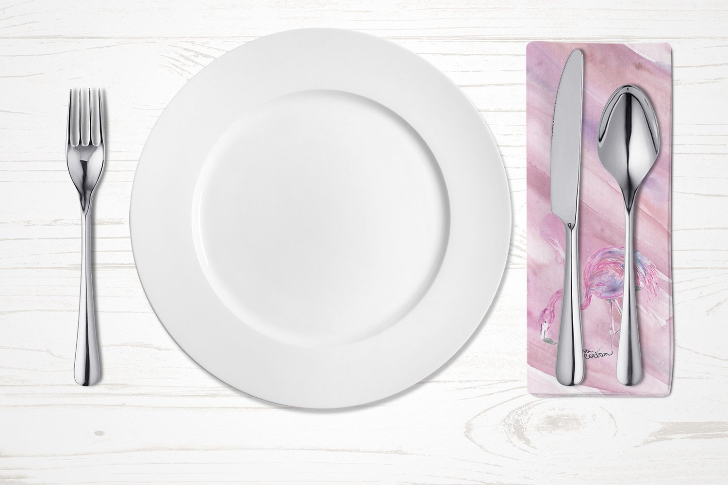 Flamingo #2 on Pink Napkin Cloth Washable, Soft, Durable, Table Dinner Napkins Cloth for Hotel, Lunch, Restaurant, Weddings, Parties