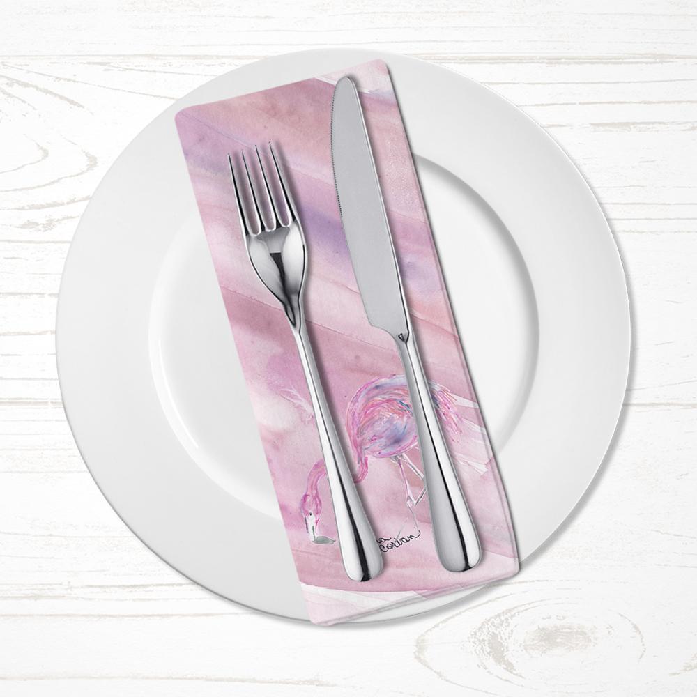 Flamingo #2 on Pink Napkin Cloth Washable, Soft, Durable, Table Dinner Napkins Cloth for Hotel, Lunch, Restaurant, Weddings, Parties