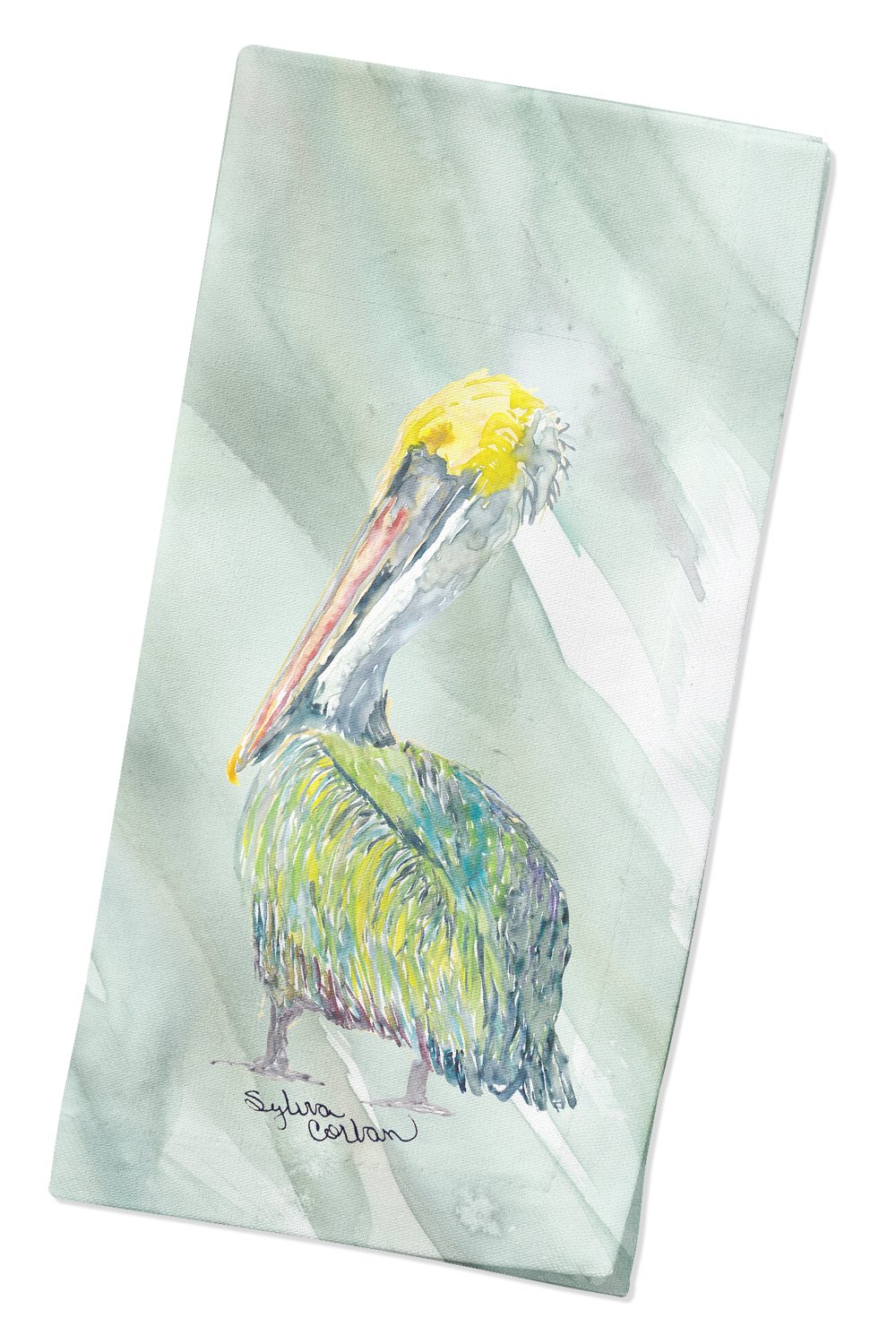 Pelican on Sage Green Napkin Cloth Washable, Soft, Durable, Table Dinner Napkins Cloth for Hotel, Lunch, Restaurant, Weddings, Parties