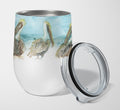 Pelicans Stainless Steel 12 oz Stemless Wine Glass Insulated Wine Tumbler with Lid, Cute Travel Cup for Coffee, Cocktails, Gift Women, Mother