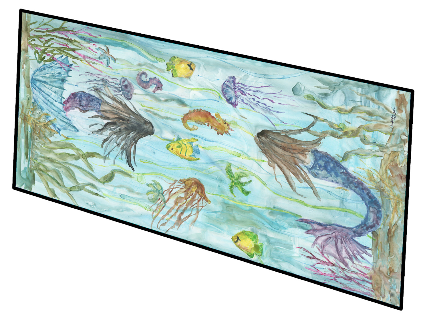 Mermaids Runner Mat 28x58 Front Door Mat Indoor Outdoor Rugs for Entryway Hallway Foyer Non Slip Washable Wide Doormat