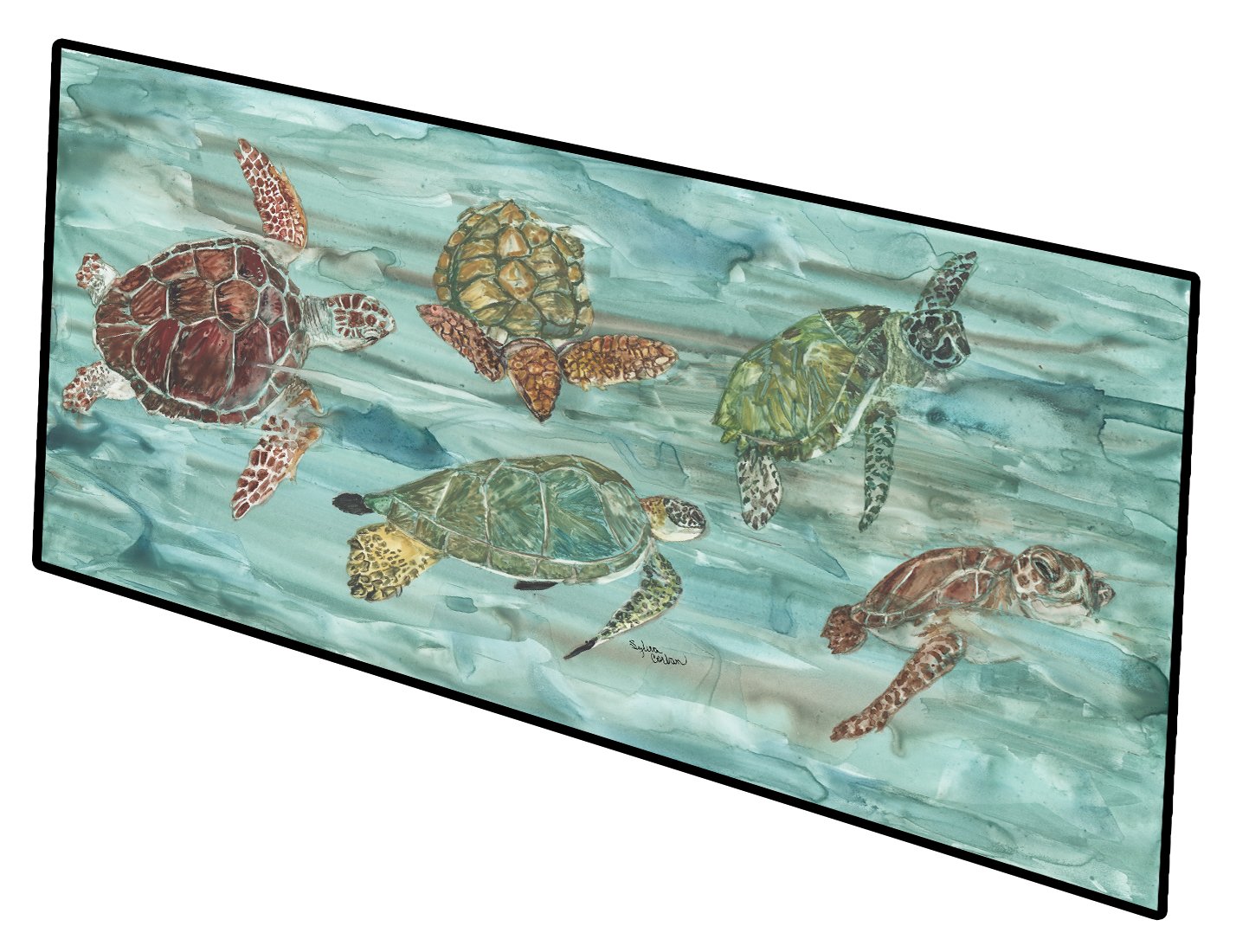 Loggerhead Turtles at Sea Runner Mat 28x58 Front Door Mat Indoor Outdoor Rugs for Entryway Hallway Foyer Non Slip Washable Wide Doormat