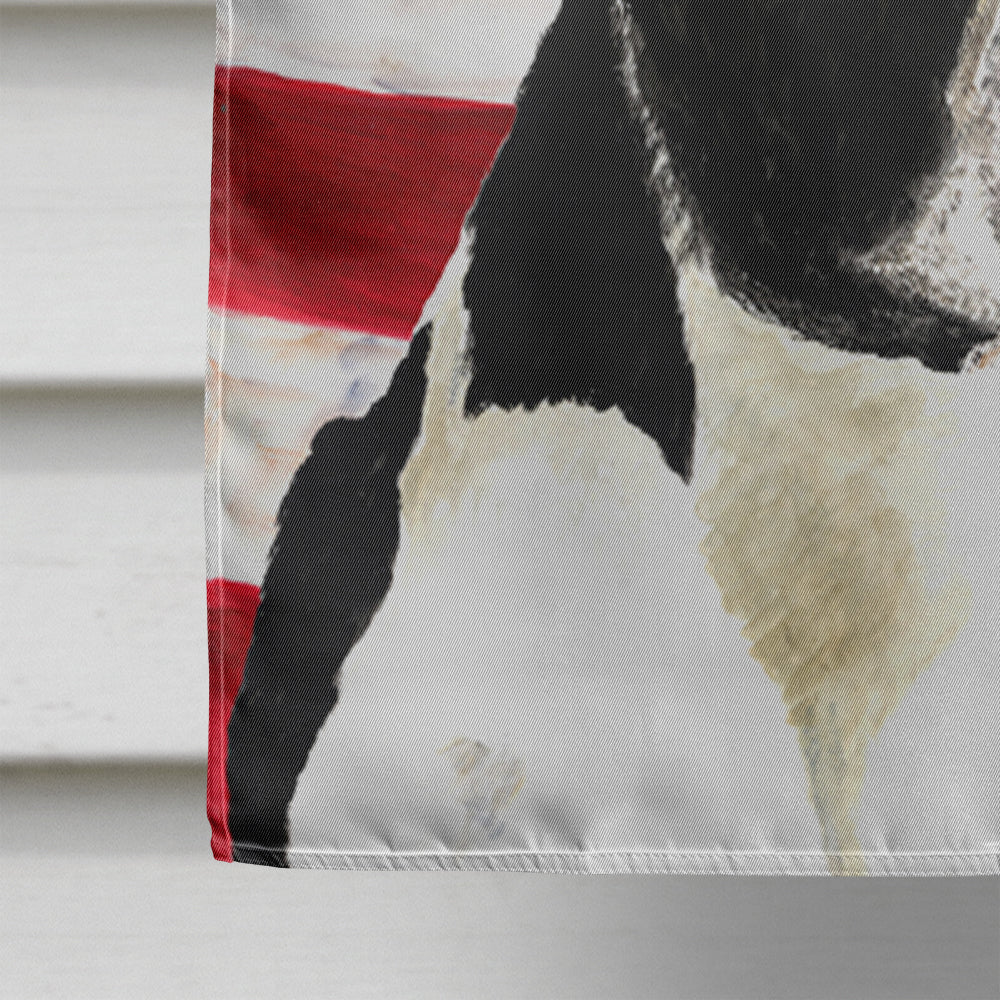 USA American Flag with Boston Terrier House Flag 28x40 Porch Sleeve Pole Decorative Outside Yard Banner Artwork Wall Hanging, Polyester