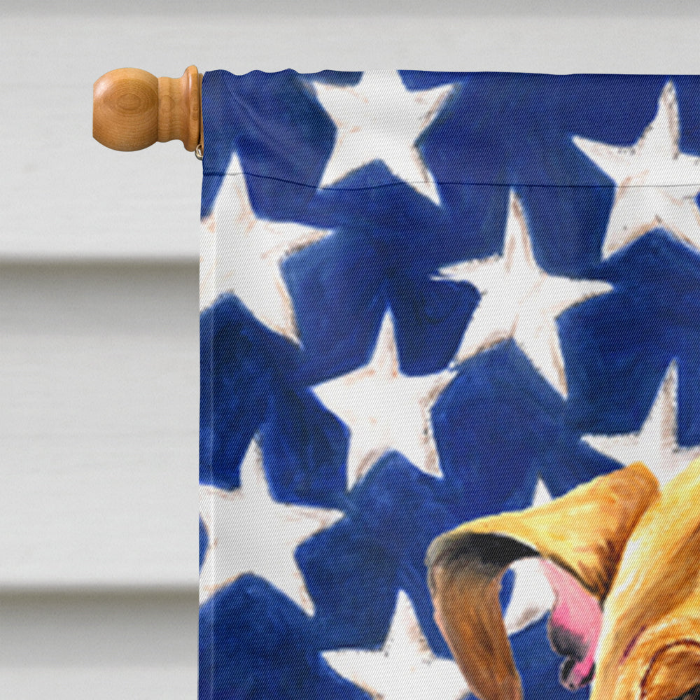 USA American Flag with Bulldog English House Flag 28x40 Porch Sleeve Pole Decorative Outside Yard Banner Artwork Wall Hanging, Polyester